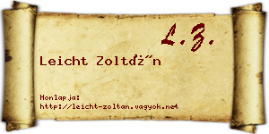 Leicht Zoltán névjegykártya